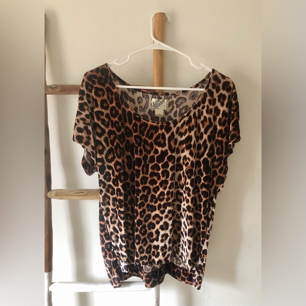 Leopard print velvet shirt MEDIUM
